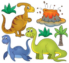 Naklejka premium Dinosaur topic set 3
