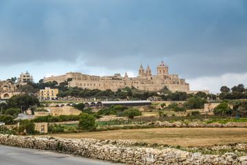 Fototapeta na wymiar The medieval town Mdina on the Malta island