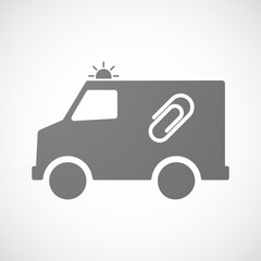 Isolated ambulance icon with a clip