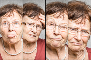 Collage einer alten Frau