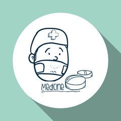 Obraz premium Medical care design. health care icon. sketch illustration