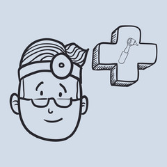 Medical care design. health care icon. sketch illustration