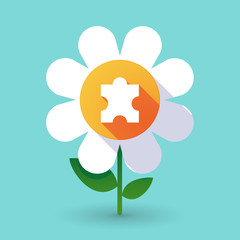 Vector flower with a puzzle piece