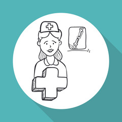 Medical care design. health care icon. sketch illustration