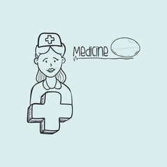 Medical care design. health care icon. sketch illustration