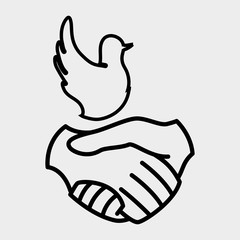 Help design. hand icon. flat illustration