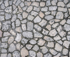 Stone block road pavement as texture
