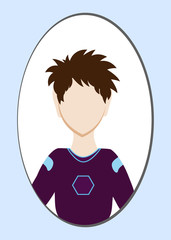 Male avatar or pictogram for social networks. Modern flat colorful style. Vector