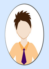 Male avatar or pictogram for social networks. Modern flat colorful style. Vector