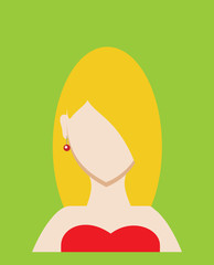 Female avatar or pictogram for social networks. Modern flat colorful style. Vector