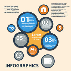 Business Infographics circle origami style. can be used for workflow layout, banner, diagram, number options, step up options web design. Vector