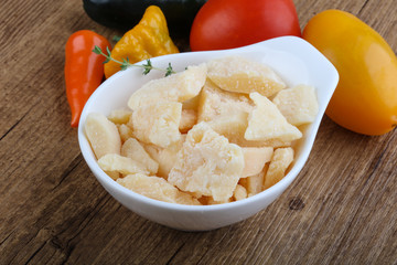 Parmesan cheese pieces