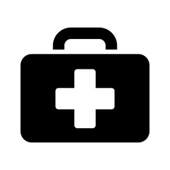 Obraz premium medical briefcase icon black on white background