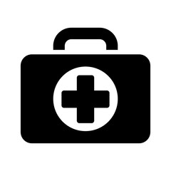 medical briefcase icon black on white background