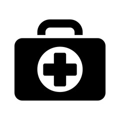 medical briefcase icon black on white background