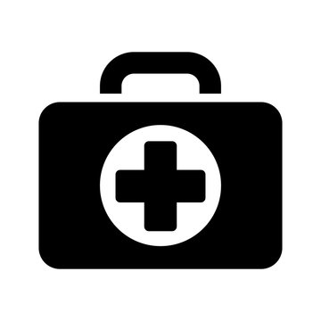 medical briefcase icon black on white background