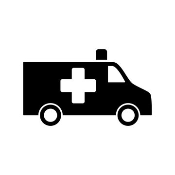 Ambulance Medical Van Icon Black On White Background