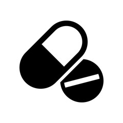 pill tablet icon black on white background