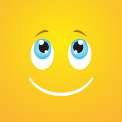Smile emoticon on a yellow background