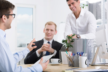 Fototapeta premium Running business with group of friends