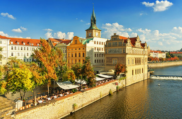 Obraz premium Nabrzeże Smetany. Praga, Czechy.