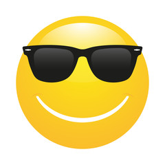 Smile emoticon in sunglasses