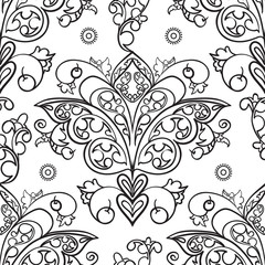 Seamless patterns of Russian motives of northern painting