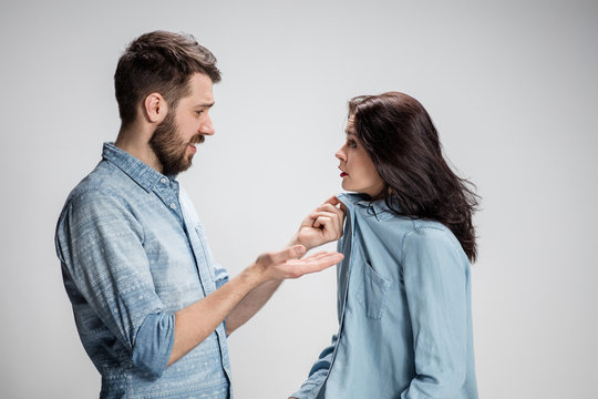 The Young Couple With Different Emotions During Conflict