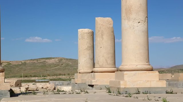  in iran   pasargad the old construction  temple and grave column