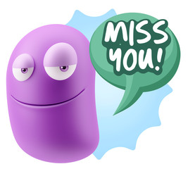 3d Illustration Laughing Character Emoji Expression saying Miss