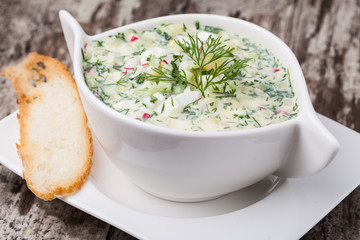 Cold soup okroshka