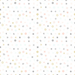 Geometric shapes seamless pattern. Gold pattern for fashion and wallpaper. Abstract vector illustration with geometric elements, shapes.
