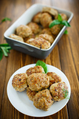 fried cutlet in ceramic form