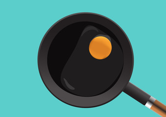 raw chicken egg in a pan vector design