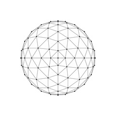 3D octahedron wireframe mesh sphere. Network line, HUD design sphere. Vector Illustration EPS10