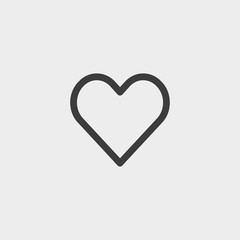 Heart icon in a flat design in black color. Vector illustration eps10