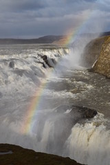 Gulfoss waterfall vertical