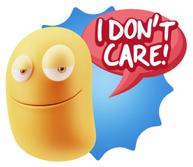 3d Illustration Laughing Character Emoji Expression saying I Don