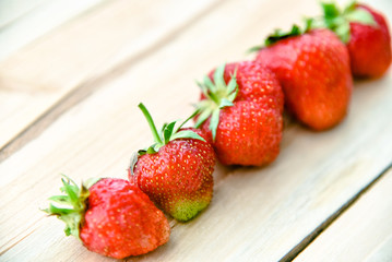 Strawberry on a wooden table