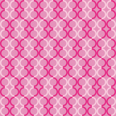 Geometric fun pattern with dark and light pink circles