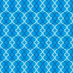 Geometric fun pattern with dark and light blue circles