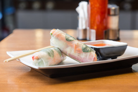 Asian spring rolls with vegetables