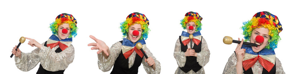 Obraz na płótnie Canvas Clown in various poses isolated on white