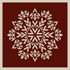 The template mandala pattern for decorative rosette. A picture suitable for printing, engraving, laser cutting paper, wood, metal, stencil manufacturing. Vector