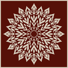 The template mandala pattern for decorative rosette. A picture suitable for printing, engraving, laser cutting paper, wood, metal, stencil manufacturing. Vector