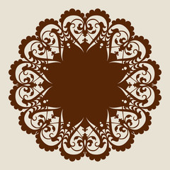The template mandala pattern for decorative rosette. A picture suitable for printing, engraving, laser cutting paper, wood, metal, stencil manufacturing. Vector