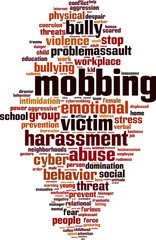 Obraz premium Mobbing word cloud concept. Vector illustration
