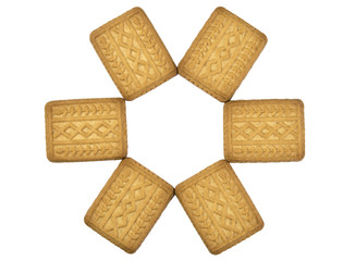 Galletas sobre fondo blanco