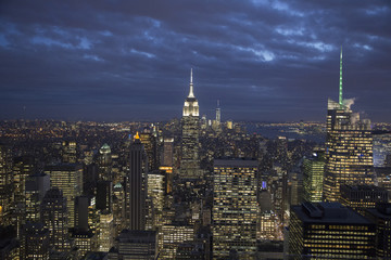 Fototapeta na wymiar New York City with skyscrapers at sunset