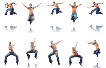 Dancer dancing dances isolated on white